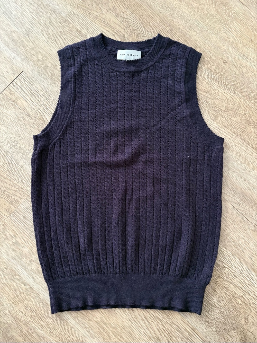 Free Assembly Sleeveless Knit Tank Top - Navy